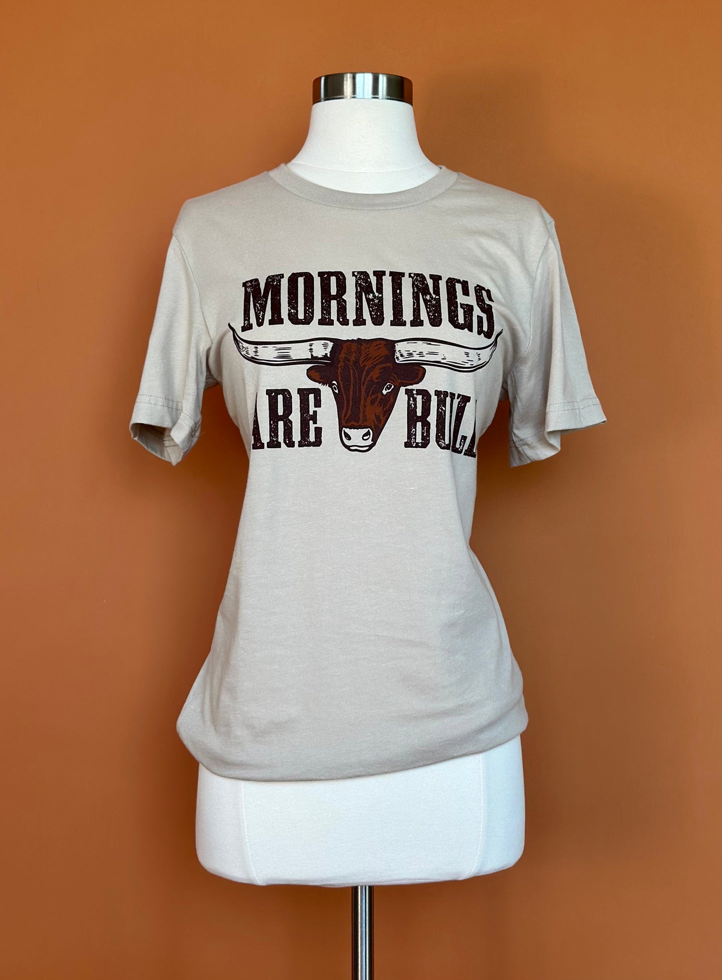 Mornings Are Bull Longhorn Graphic Tee