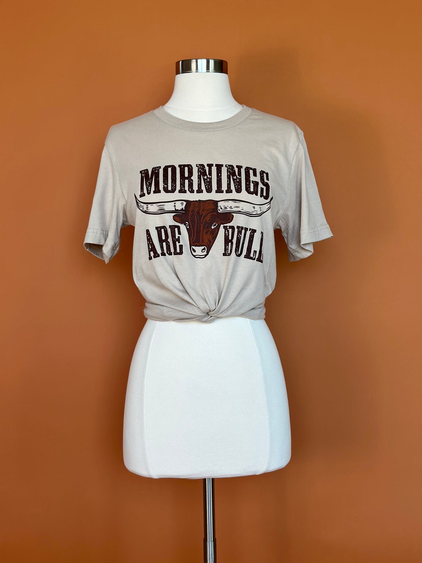 Mornings Are Bull Longhorn Graphic Tee