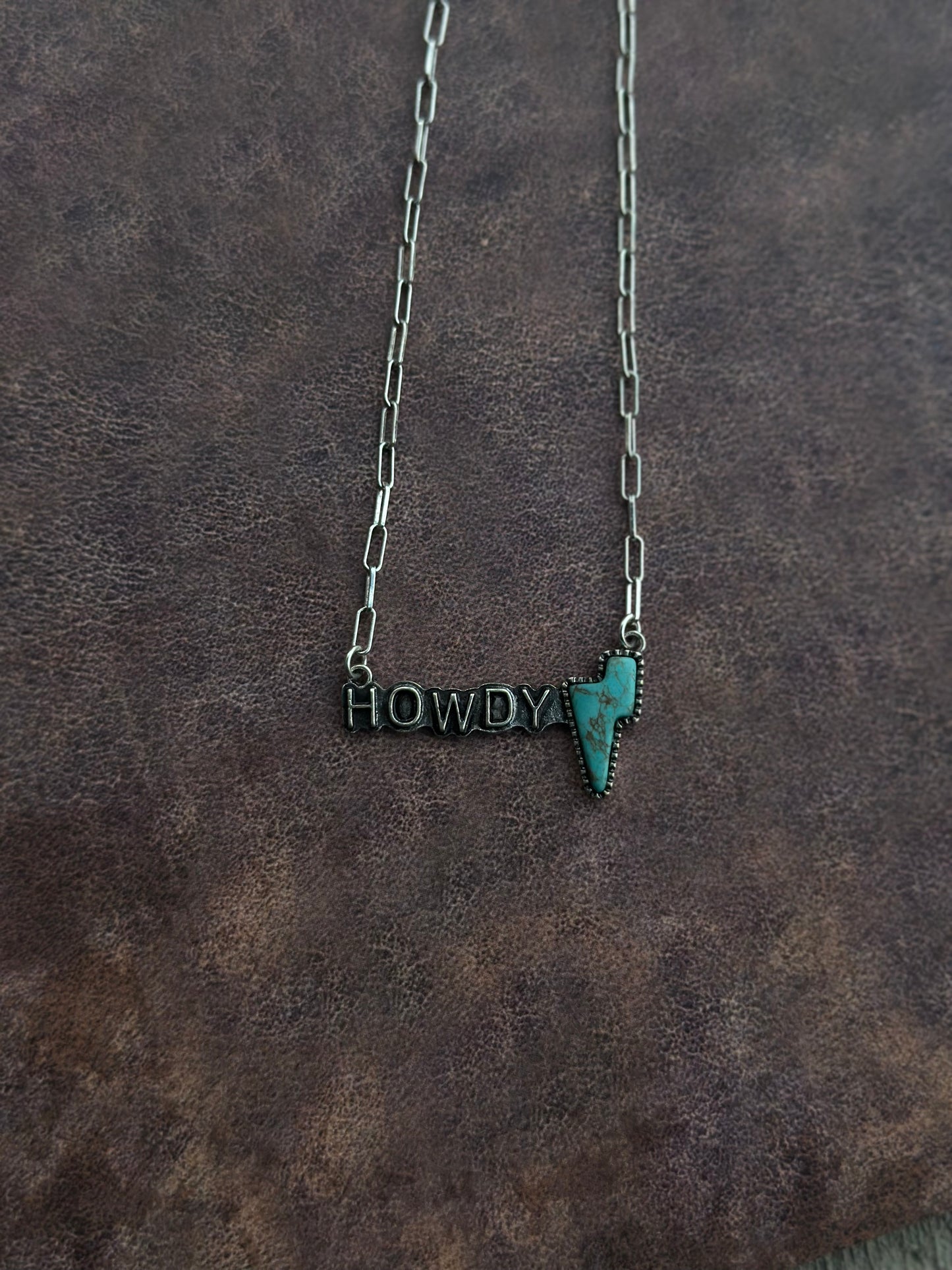Lightning Bolt Howdy Necklace and Earring Set