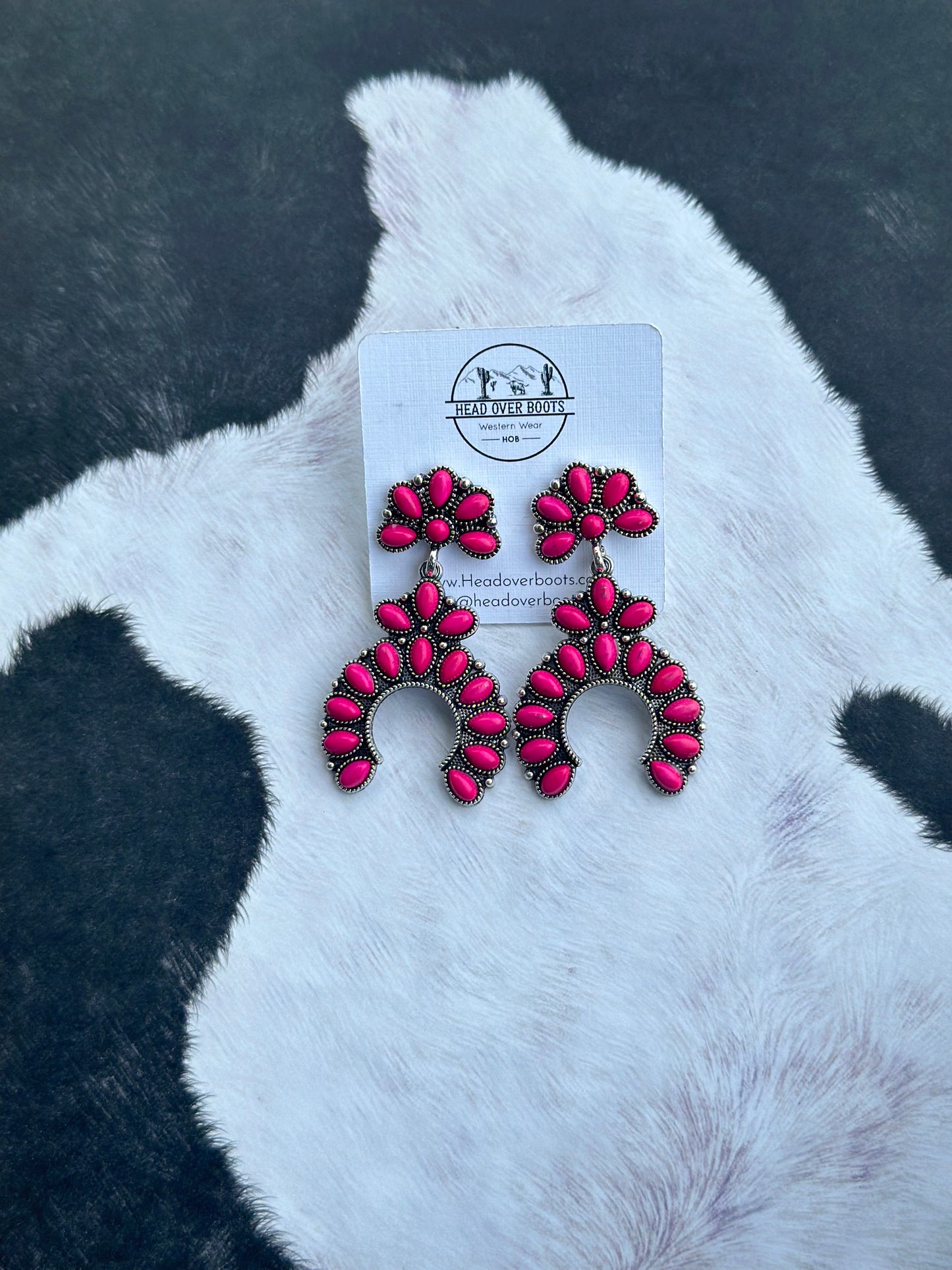 Fuchsia Beaded Earrings