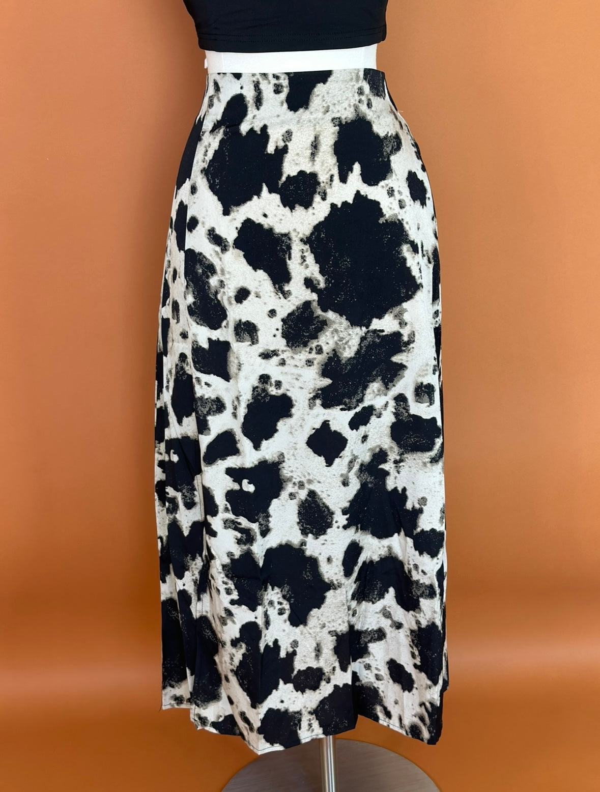 Cow Print Long Skirt