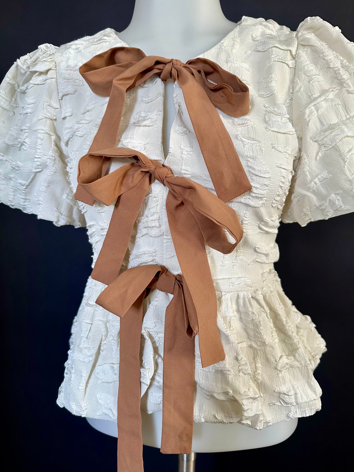 Ribbon Bow Tie Front Shirt