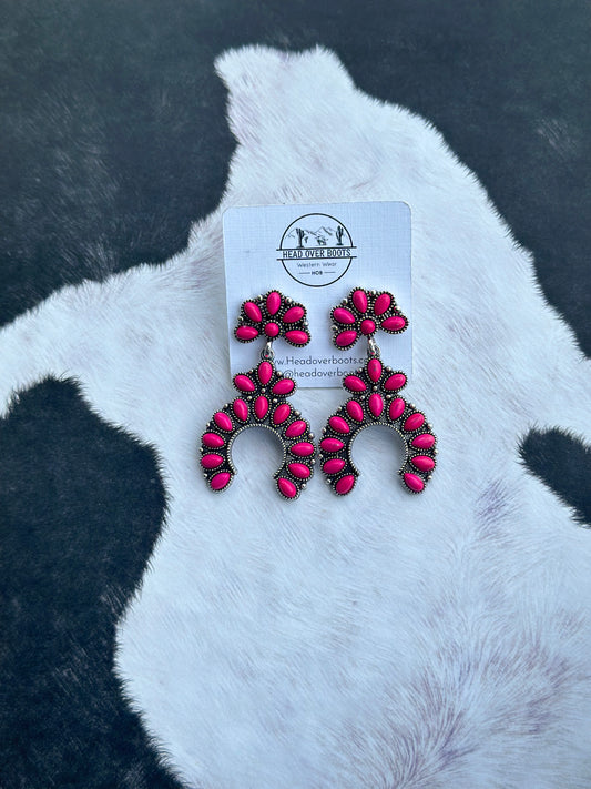 Fuchsia Beaded Earrings