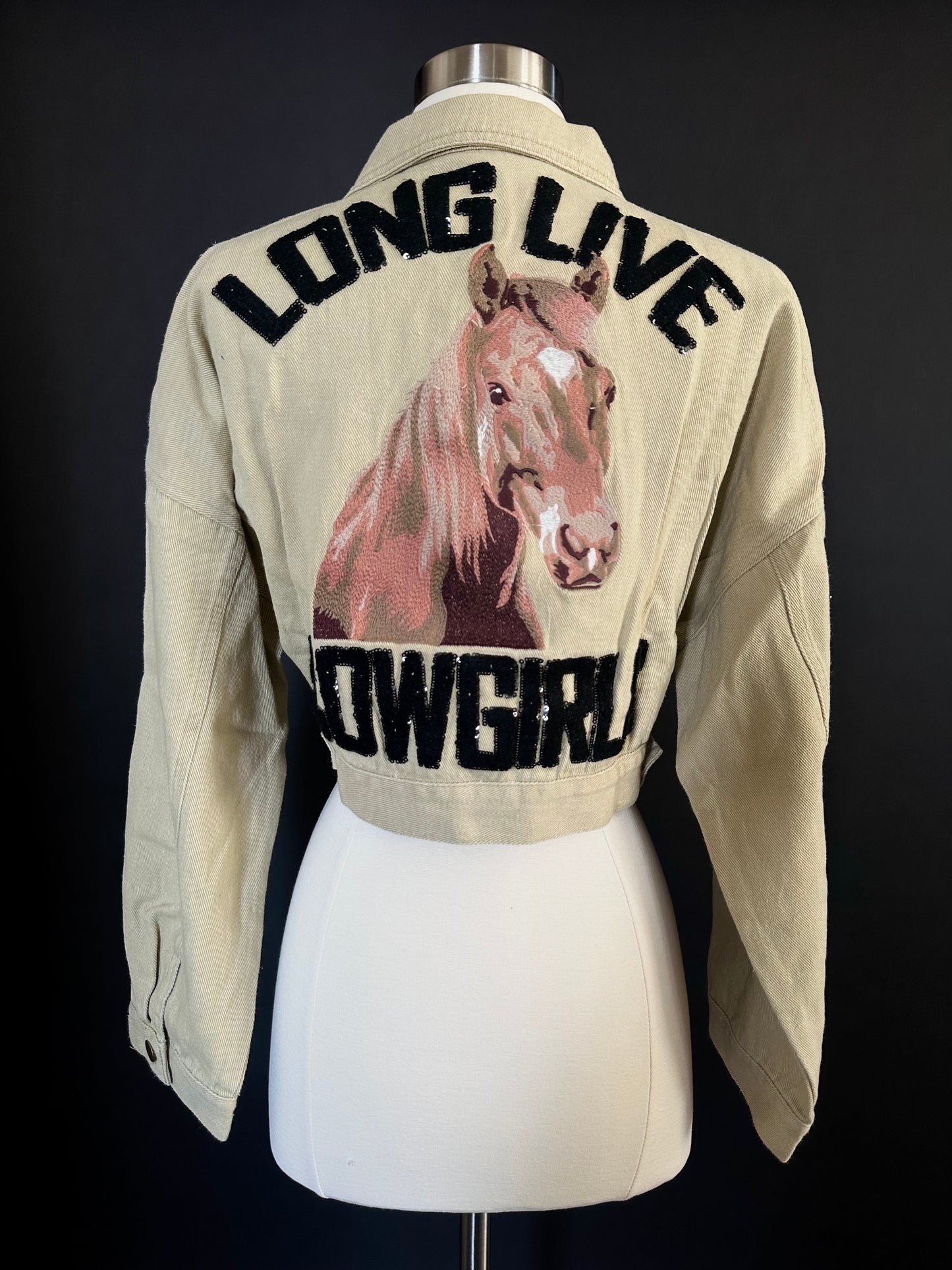 Long Live Cowgirls Cropped Denim Jacket